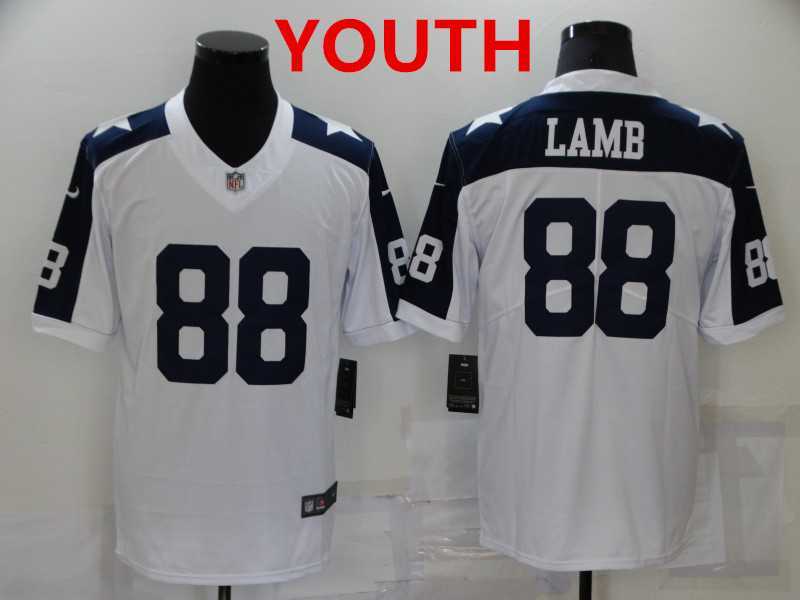 Youth Dallas Cowboys #88 CeeDee Lamb White Thanksgiving Vapor Untouchable Stitched NFL Nike Limited Jersey->youth nfl jersey->Youth Jersey